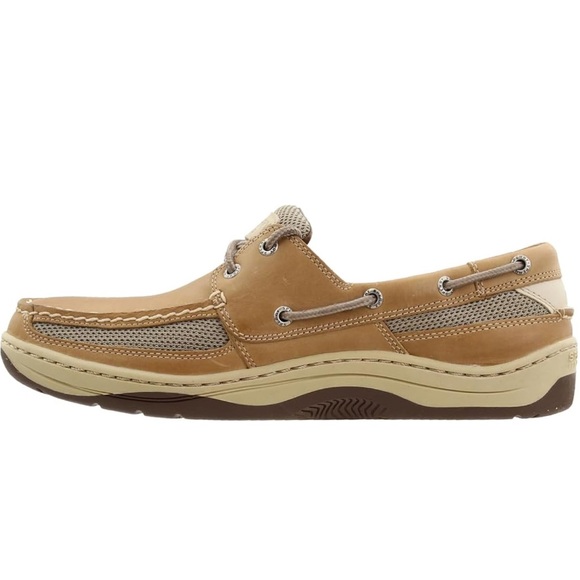 Men's Tan Boat Shoes Sperry Tarpon 2-Eye Leather Beige size 7 - Picture 1 of 10